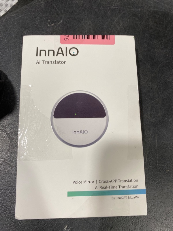 Photo 1 of InnAIO T10 AI Language Translator Device, Real-Time Two-Way Voice Translator with GPT Accuracy & Voice Cloning, Pocket Spanish to English Translator for Travel, Business & Video Calls (140+ Languages)