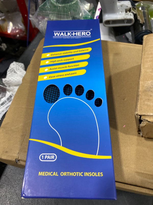 Photo 1 of Inserts Relieve Plantar Fasciitis - Flat Feet Insoles Arch Supports, Orthotic Insoles for Foot Pain Arch Pain Reduce Muscle Fatigue Absorb Shock (Mens 6-6 1/2 | Womens 8-8 1/2)