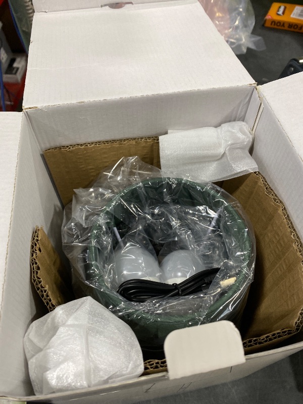 Photo 1 of KDG Cordless LED Table Lamp Set of 2, Portables Fabric Shade Desk Lamps, 4000mAh Rechargeable Battery Powered Lighting, Dimmable Light for Dining Room, Bedroom, Bedside, Night Light, Balcony (Green)