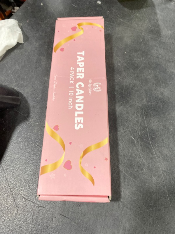 Photo 1 of 10 Inch Cream Spiral Taper Candles for Home Decoration, 4 Pack Pink-Gradient Candlesticks for Dinner Party Wedding Holiday