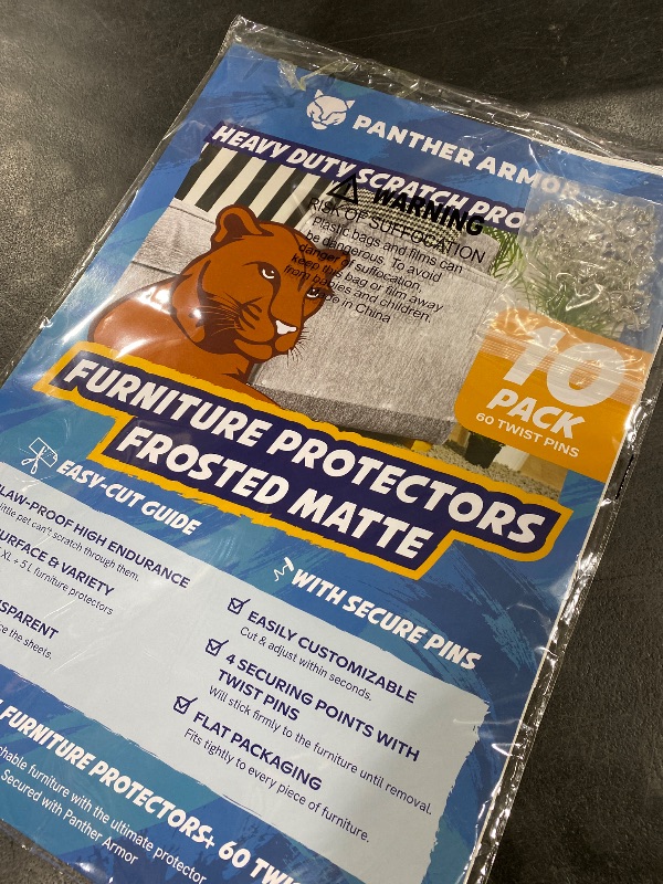 Photo 1 of 10 Pack Cat Scratch Furniture Protector Sheets – Matte Finish Couch & Sofa Guard from Cat Claws – Easy Apply, Removable, with Twist Pins (5 XL + 5 Large)