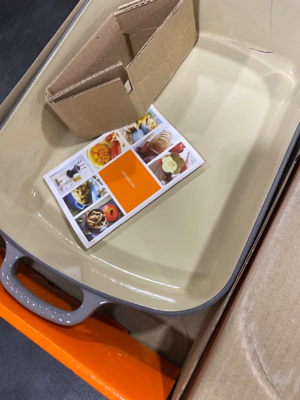 Photo 1 of Le Creuset Enameled Cast Iron Signature Rectangular Roaster, 5.25 qt. (9.8" x 13"), Oyster