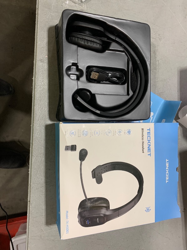 Photo 1 of TECKNET Trucker Bluetooth Headset, Trucker Bluetooth Headphones with Microphone AI Noise Canceling Wireless On Ear Headset, Hands Free Wireless Headset for Cell Phone Computer Office Home (Black)
