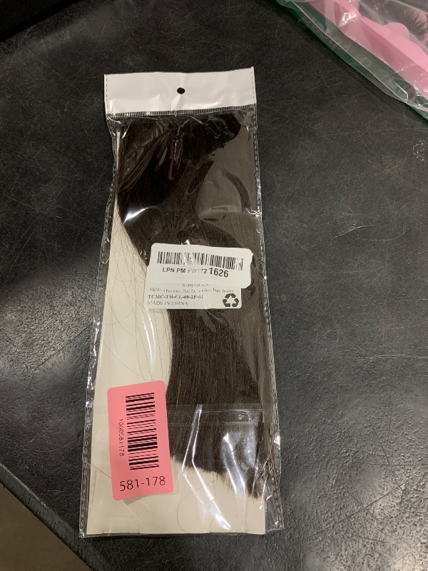 Photo 1 of 2 Pcs Short Hair Extensions, Extensions Clip in Human Hair for Women Adding Volume 8 Inch Dark Brown