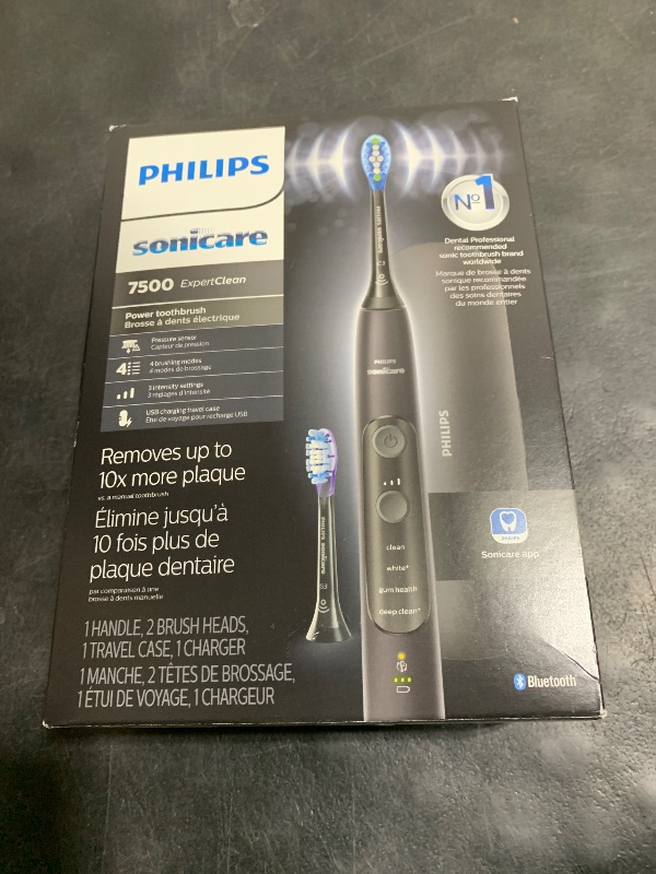 Photo 1 of Philips Sonicare ExpertClean 7500 Black, Rechargeable Electric Power Toothbrush, HX9690/05