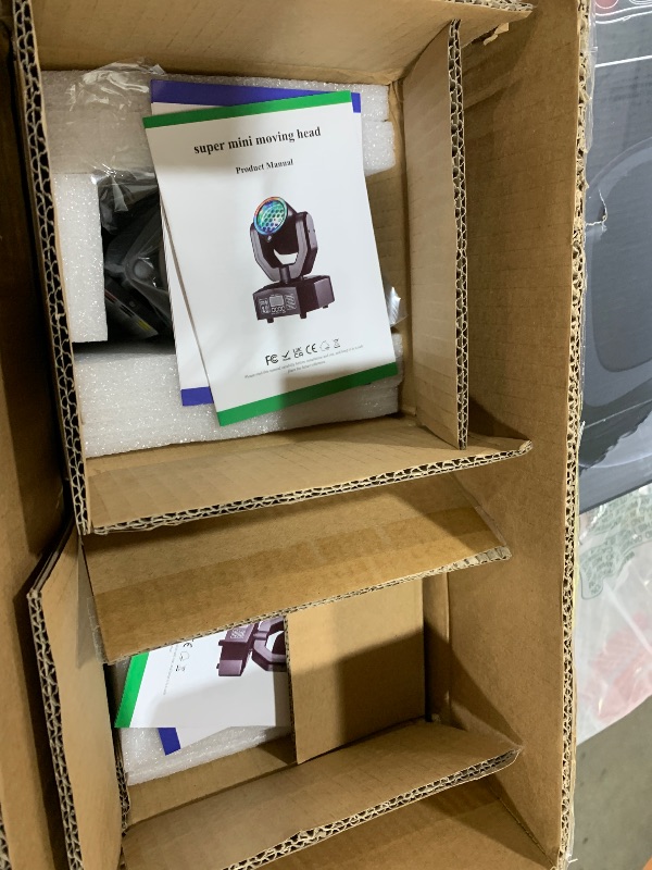 Photo 1 of Mini Moving Head Light 50W [2 Pack] LED Stage Lighting with Remote Control 3 * 10W Beam/Colorful Aperture/Starry Sky Effects for DJ Sets, Parties, Family Gatherings,and Other Small venues