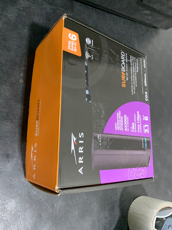 Photo 1 of Arris (G20) - Cable Modem Router Combo - Fast DOCSIS 3.1 Multi-Gigabit WiFi 6 (AX3000), Approved for Comcast Xfinity, Cox, Spectrum & More, 1.0 Gbps Max Speeds, Next-Generation Upload Optimized