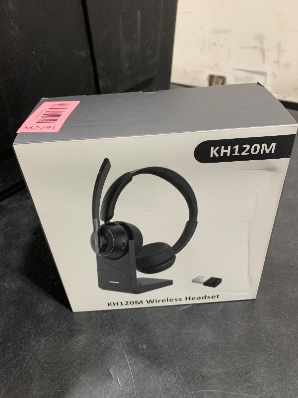 Photo 1 of (2025 Upgraded) Wireless Headset with Mic for Work, Bluetooth Headset with Noise Canceling Microphone with Dongle, Charging Base & Mic Mute, Wireless Headphones for Work from Home/PC/Computer