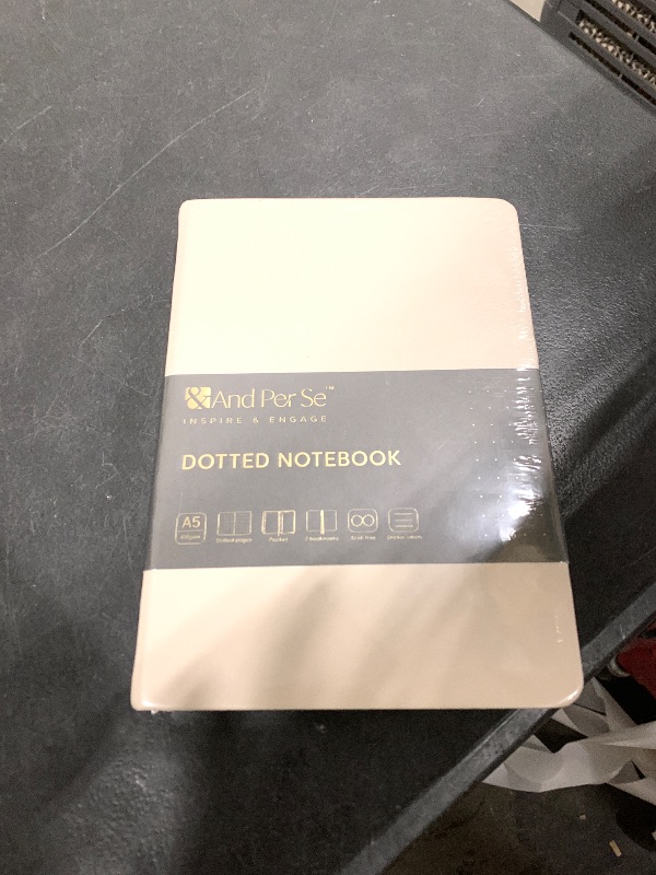Photo 1 of &And Per Se Dotted Journal Notebook, A5 Hardcover Leather Bullet Dotted Journal, 160 Pages 100 gsm Thick Dotted Paper?3 Stickers Included for Women Men, Work Office or School - 5.7'' x 8.3'' (Light