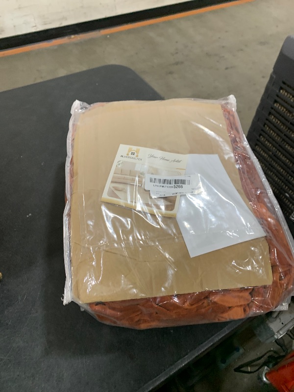 Photo 1 of H.VERSAILTEX Real Velvet Plush 3 Piece Stretch Sofa Covers Couch Covers for 2 Cushion Couch Loveseat Covers (Base Cover Plus 2 Individual Cushion Covers) Thick Stay in Place (Medium Sofa, Rust)