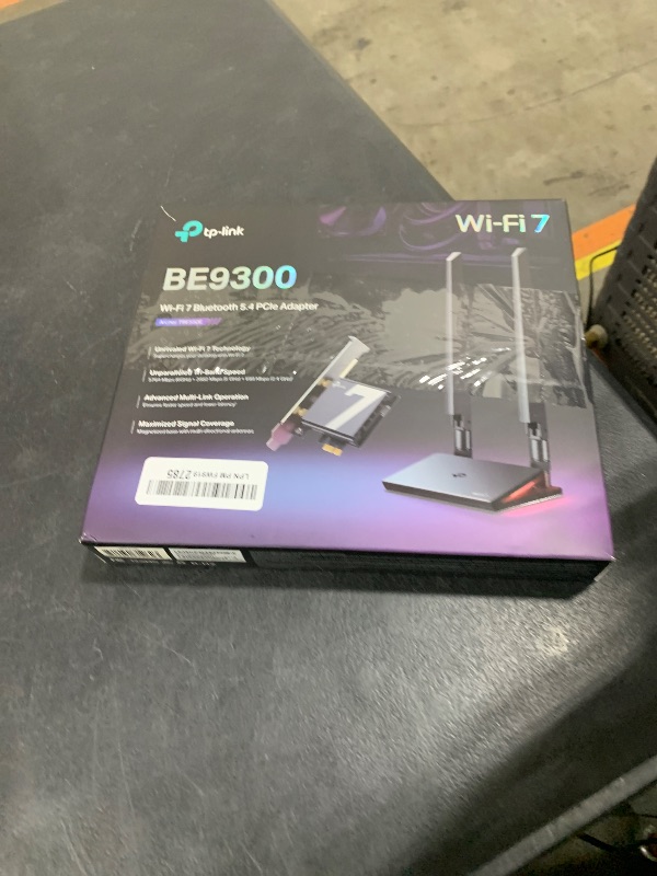 Photo 1 of TP-Link WiFi 7 BE9300 PCIe WiFi Card for Desktop PC(Archer TBE550E), Tri-Band Wireless Adapter, Bluetooth 5.4, Multicolor Status LED, Supports AMD/Intel Motherboard, Not Compatible with Windows 10