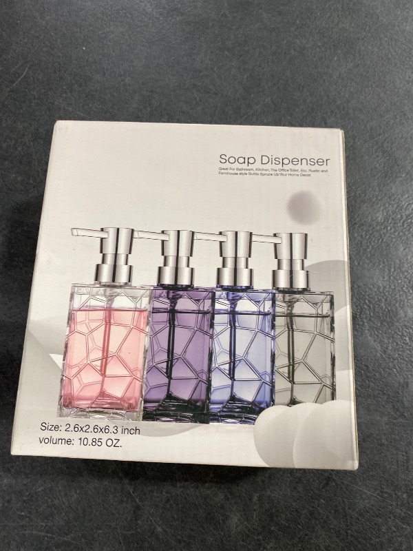 Photo 1 of 2 Pack Clear Lavender Purple Rust Proof Soap Dispenser, Acrylic Plastic Hand Soap Lotion Dispenser with Pump for Bathroom&Kitchen