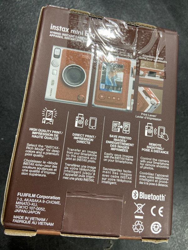 Photo 1 of Fujifilm Instax Mini EVO Instant Camera - Brown