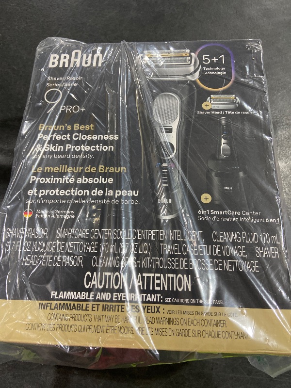 Photo 1 of Braun Series 9 PRO+ Electric Shaver, Pro SensoAdapt, 6in1 SmartCare Center, Wet & Dry Razor, 9660CCPS, Black