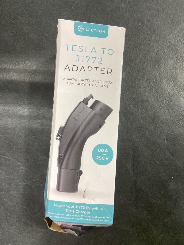 Photo 1 of Lectron NACS to J1772 EV Charging Adapter - Compatible with Tesla Wall Connectors, Destination Chargers, & Mobile Connectors (80A, 240V) - for J1772 Electric Vehicles - UL 2252 Certified (Black)