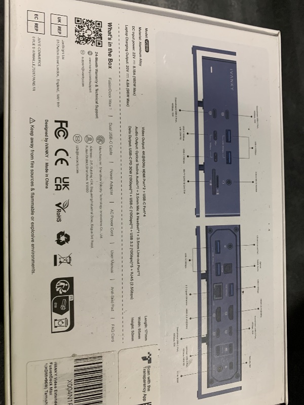 Photo 1 of iVANKY FusionDock Max 1, 20-in-2 Thunderbolt 4 Docking Station Only for M1-M5 Pro/Max MacBook, Quad 6K or Dual 8K Display, 40Gbps Dock with 4 Downstream Thunderbolt 4 Ports, 100W, 2.5G LAN, SD 4.0
