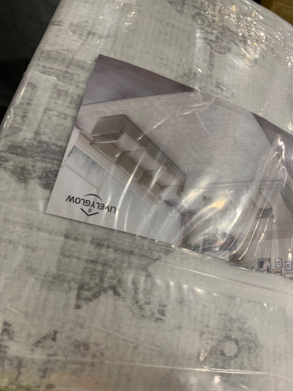 Photo 1 of LIVELYGLOW 8x10 Washable Area Rug for Living Room Bedroom, Retro Printed Traditional Vintage Rug, Non-Slip Foldable Large Carpet for Dining Room Home Decor, Grey