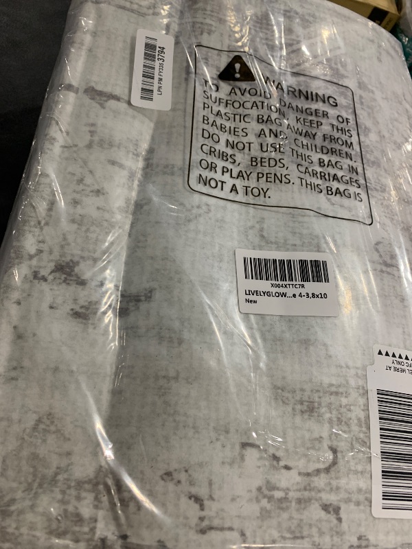 Photo 1 of LIVELYGLOW 8x10 Washable Area Rug for Living Room Bedroom, Retro Printed Traditional Vintage Rug, Non-Slip Foldable Large Carpet for Dining Room Home Decor, Grey