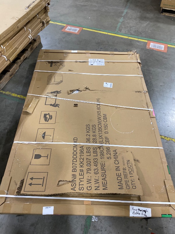 Photo 1 of Amazon Basics Glass Dry-Erase Board, Magnetic Frameless Whiteboard, 72W" x 48H", Magnetic White