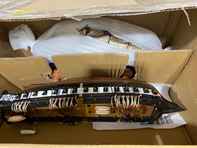 Photo 1 of SAILINGSTORY Wooden Model Ship USS Constitution 1/100 Scale Replica Frigate Sailing Warship Model Sailboat Decor