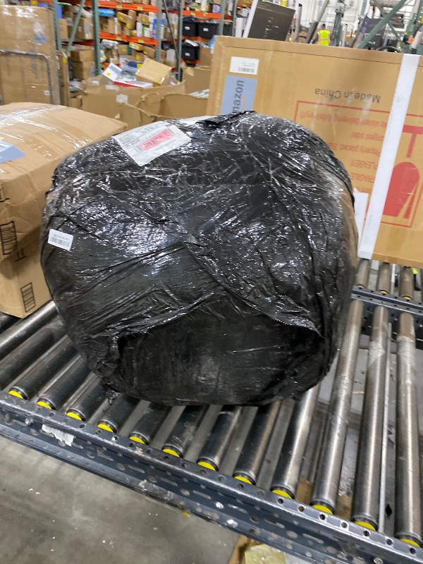 Photo 1 of HIGOGOGO Round Stuffed Pouf Ottoman, Long Faux Fur Poufs with Foam Chunk Filling, Fluffy and Furry Pouf Foot Stool Storage Ottoman, 26 X 18 Floor Poufs Foot Rest for Living Room, Black