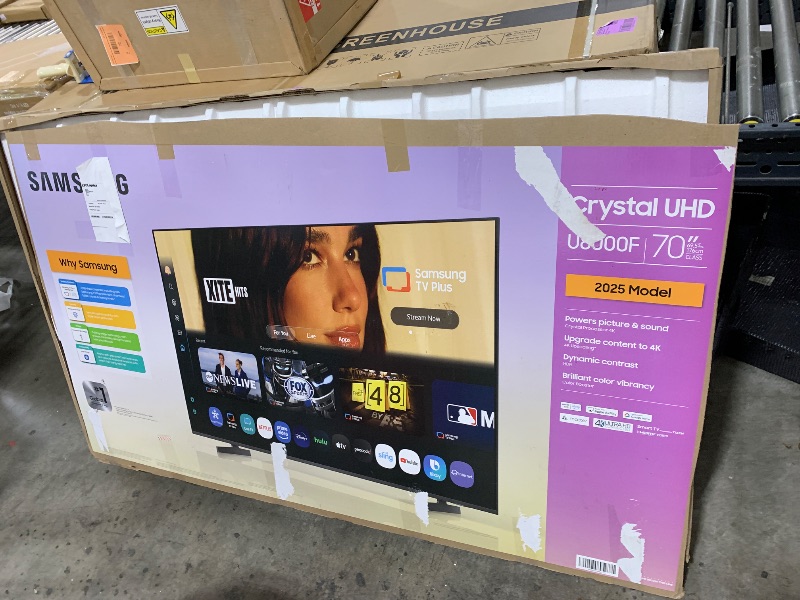 Photo 1 of Samsung 70-Inch Class Crystal UHD U8000F 4K Smart TV (2025 Model) Endless Free Content, Crystal Processor 4K, MetalStream Design, Knox Security, Alexa Built-in