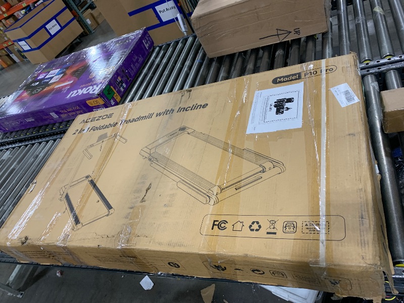 Photo 1 of Acezoe Foldable Treadmill with 10% Incline, 2.5HP Walking Pad with Handle Bar, 300 lb Capacity Treadmills for Home/Office, Under Desk Treadmill with App & Speaker, 0.6-10MPH P10Pro Black