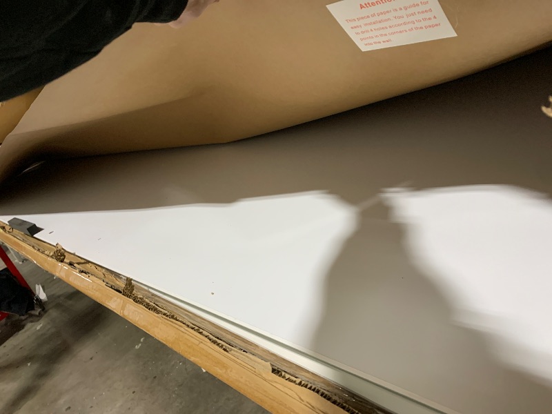 Photo 1 of Lumspax 0.4mm Reinforced Metal Backing Glass White Board for Wall, 96" x 48" Extra Large Magnetic Tempered Glass Dry Erase Board with Frameless Design, 8' x 4' Glass Board for Home, Office, School