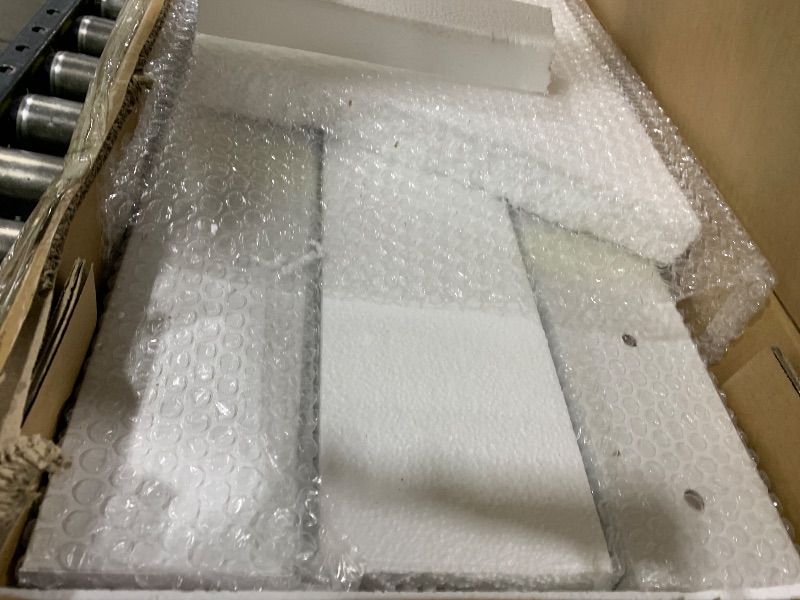 Photo 1 of SmartStandard 30x84 Inch White Double Barn Door Set – 5-Panel MDF Sliding Doors with 6FT Bypass Barn Door Hardware Kit, Space-Saving Design, Easy Installation (Pre-Drilled Holes)