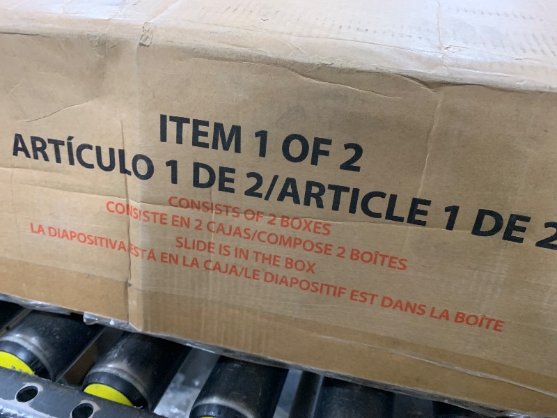 Photo 1 of Backyard Discovery Buckley Hill Cedar Wood Swing Set with Wave Slide, Play Deck, Rock Wall Ladder, Belt Swings, Chalkboard, Canopy Roof, Outdoor Playset