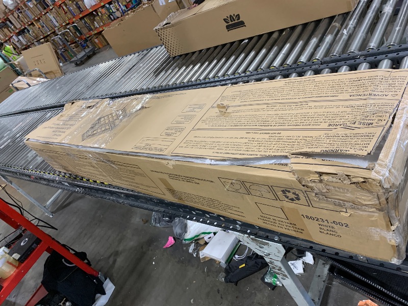 Photo 1 of Max & Lily Bunk Bed Twin Over Full Size with Ladder, Solid Wood Platform Bed Frame with Ladder for Kids, 14" Safety Guardrails, Easy Assembly, No Box Spring Needed, White