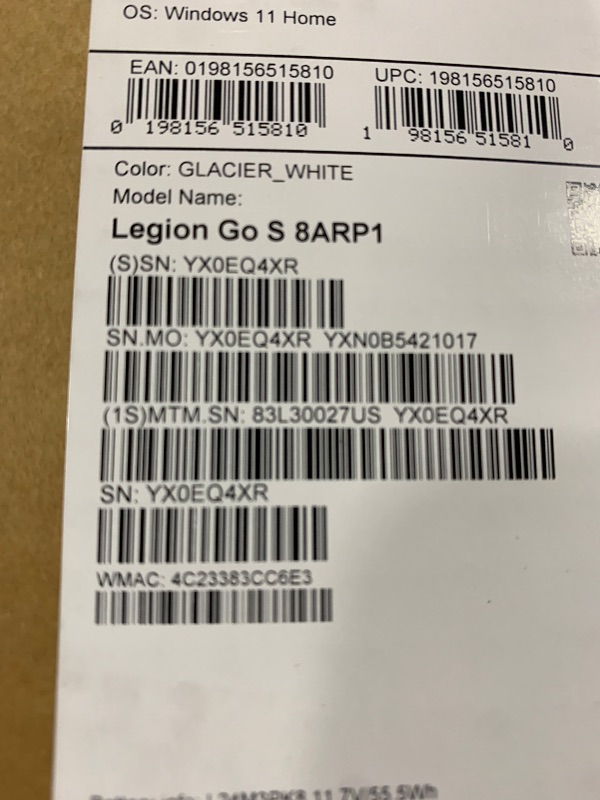 Photo 1 of Lenovo Legion Go S - 2025 - Mobile Gaming Console - AMD Radeon graphics - 8" PureSight IPS Display - 120Hz - AMD Ryzen™ Z2 Go - 16GB Memory - 512GB Storage - Glacier White - Free PC Game Pass
