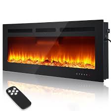 Photo 1 of Garvee 60 Inch Recessed and Wall Mounted Electric Fireplace Insert, 1500W Infrared Quartz Heater with WiFi App and Voice Control, 12 Adjustable Flame Colors, Remote and Touch Screen, Black