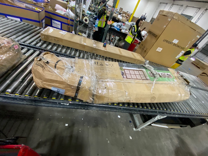 Photo 1 of MATERIAL IS WOOD NOT PLASTIC, MISSING PIECES*************Outdoor Storage Shed 5 x 3FT, Resin Shed with Floor and Lockable Door, Plastic Sheds for Garbage Can, Tool, Accessories, Lawn, Garden - Grey