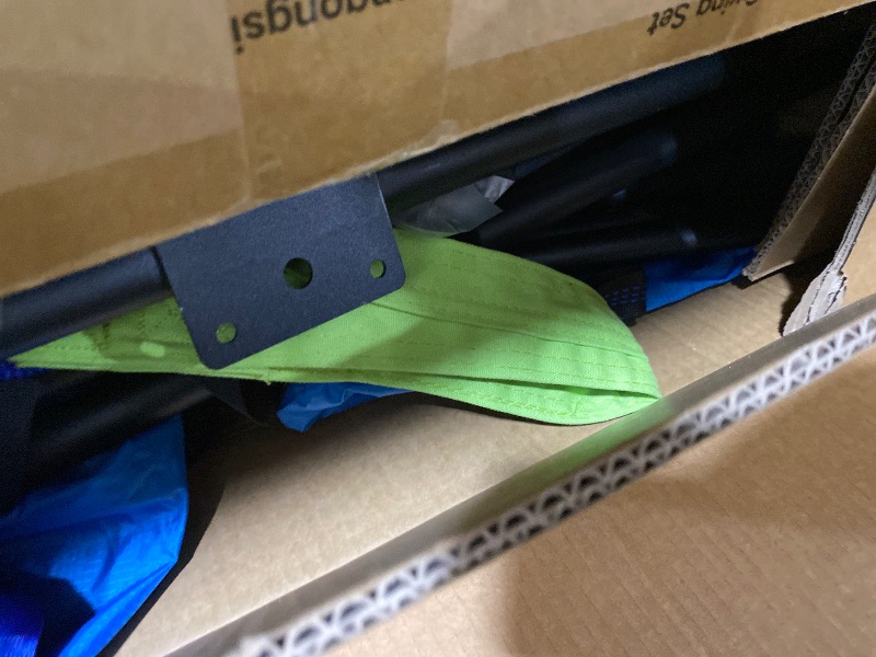 Photo 1 of Swing Stand Frame with Sensory Pod Swings and Chair, Sensory Swing Set, X-Shaped Swing Frame, Heavy-Duty Metal Hammock Chair Stand for Adults Indoor and Outdoor 330LBS(Blue)