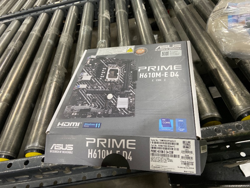 Photo 1 of Asus Prime H610M-E D4-CSM Desktop Motherboard - Intel H610 Chipset - Socket LGA-1700 - Pentium Gold, Celeron, Core i5, Core i9, Core i3, Core i7 Processor Supported - 64 GB DDR4 SDRAM Maximum RAM - DI