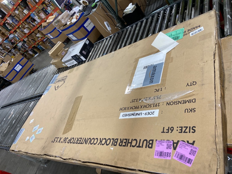 Photo 1 of Howizz Acacia Butcher Block Countertop 72 x 36 x 1.5 Inches, Unfinished Solid Wood Table Top for DIY Desk Top, Workbench Top, Kitchen Countertop