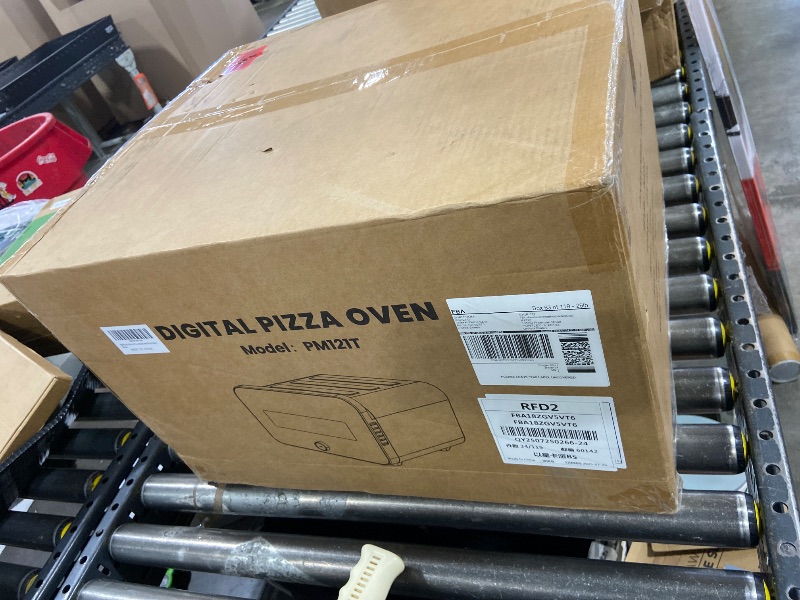 Photo 1 of Pizza Oven Indoor, Makes 12 Inch Pizzas in 90 Seconds, 840°F Countertop Electric Pizza Maker with 6 Preset Modes, Pizza Stone, Peel & Touchscreen Controls - Stainless Steel