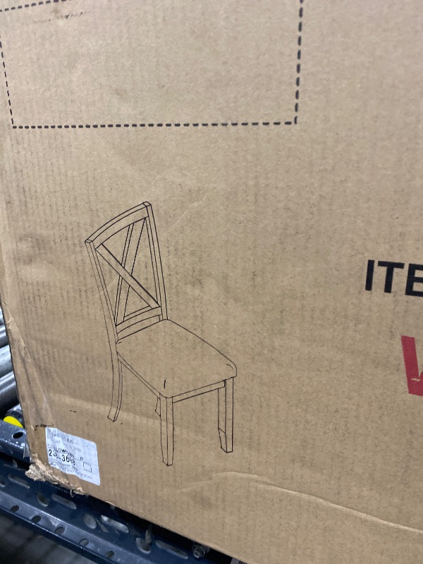 Photo 1 of Contemporary Grey Fabric Upholstered and Walnut Brown Finished Wood 4-Piece Dining Chair Set