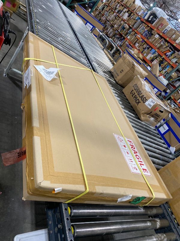 Photo 1 of ROOMTEC 48X30 Inch Led Mirror for Bathroom,Backlit Lighted,Anti-Fog, Dimmable, Vertical & Horizontal Mount (Square-48 * 30",Frosted), Silver