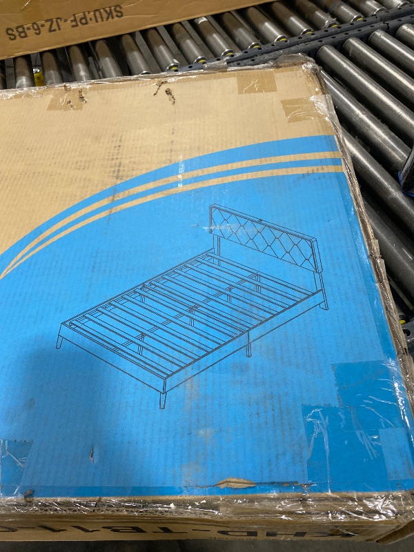 Photo 1 of FULL SIZE BED FRAME GREY UPHOLSTERED