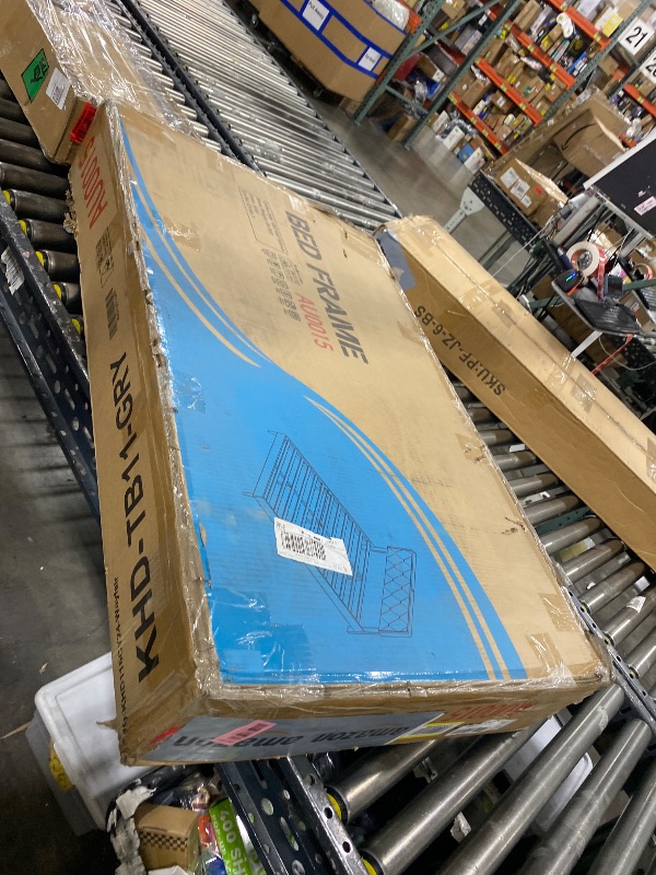 Photo 1 of FULL SIZE BED FRAME GREY UPHOLSTERED