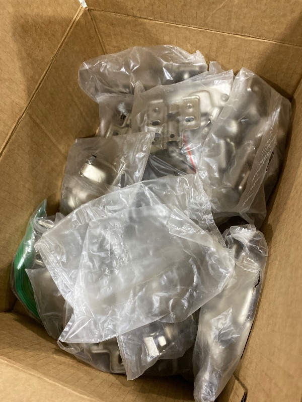 Photo 1 of Luokim 40pcs Half Overlay Cabinet Hinge Frameless Concealed Door Hinges European Soft Closing Four-Hole Mounting Plate Hinges Nickel Plated Finish