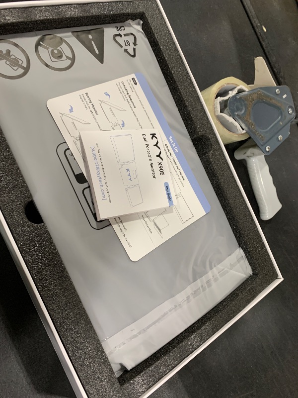 Photo 1 of KYY Triple Laptop Screen Extender, 15.6" 1080P FHD IPS Dual Portable Extended Monitor, USB C Travel Display for 12-17'' Laptop, 210°Rotation & Kickstand, Plug and Play (Windows Only)