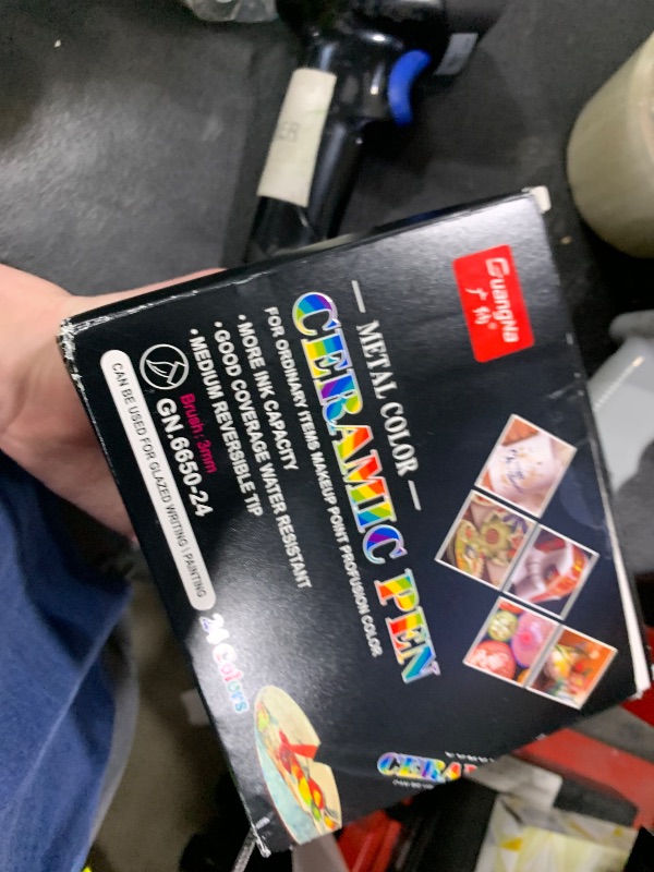 Photo 1 of LMMINBZ Permanent Marke Ceramics Pens 24 Colors Porcelain Paint Brush Pen for Both Glazed and Unglazed Ceramics Christmas Decoration Wine Markers for Adults