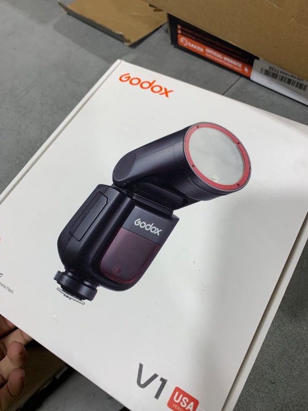 Photo 1 of Godox V1-S USA Version Flash for Sony, V1-SU Flash Speedlight with 2.4G Wireless TTL, Rechargeable Battery, 1/8000s High-Speed Sync, 10 Levels LED Modeling Light On-Camera Round Head Flash Speedlite