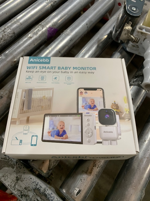 Photo 1 of Anicebb Smart Baby Monitor with App and 5" Display, Dual Mode (WiFi & No WiFi FHSS), 1080P HD Video, 360° Pan-Tilt-Zoom with Motion Tracking, 36H Battery, Cry & Temp Alerts, White Noise, Night Vision