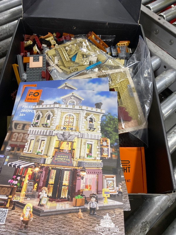 Photo 1 of FUNWHOLE Antique-Store Lighting Building-Bricks Set - City Town Corner Collectibles Shop LED Light Modular Building Model Set 2847 Pcs for Adults and Teen