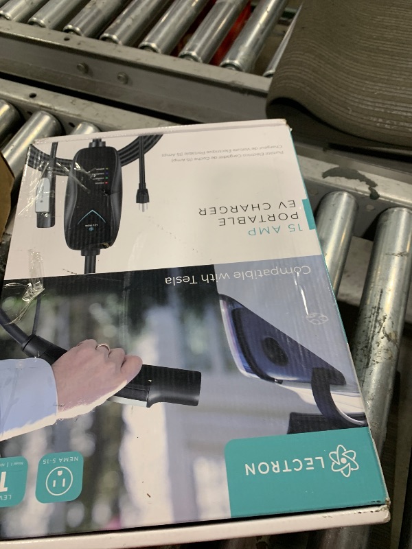 Photo 1 of Lectron Level 1 Tesla Charger - 110V, 15 Amp, NEMA 5-15 Plug, 16 ft Extension Cord - Portable Electric Car Charger for Tesla - Compatible with All Tesla Models X/Y/3/S