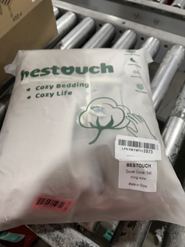 Photo 1 of BESTOUCH Duvet Cover Set 100% Washed Cotton Linen Feel Super Soft Comfortable Chic Lightweight 3 PCs Home Bedding Set Linen Grey King